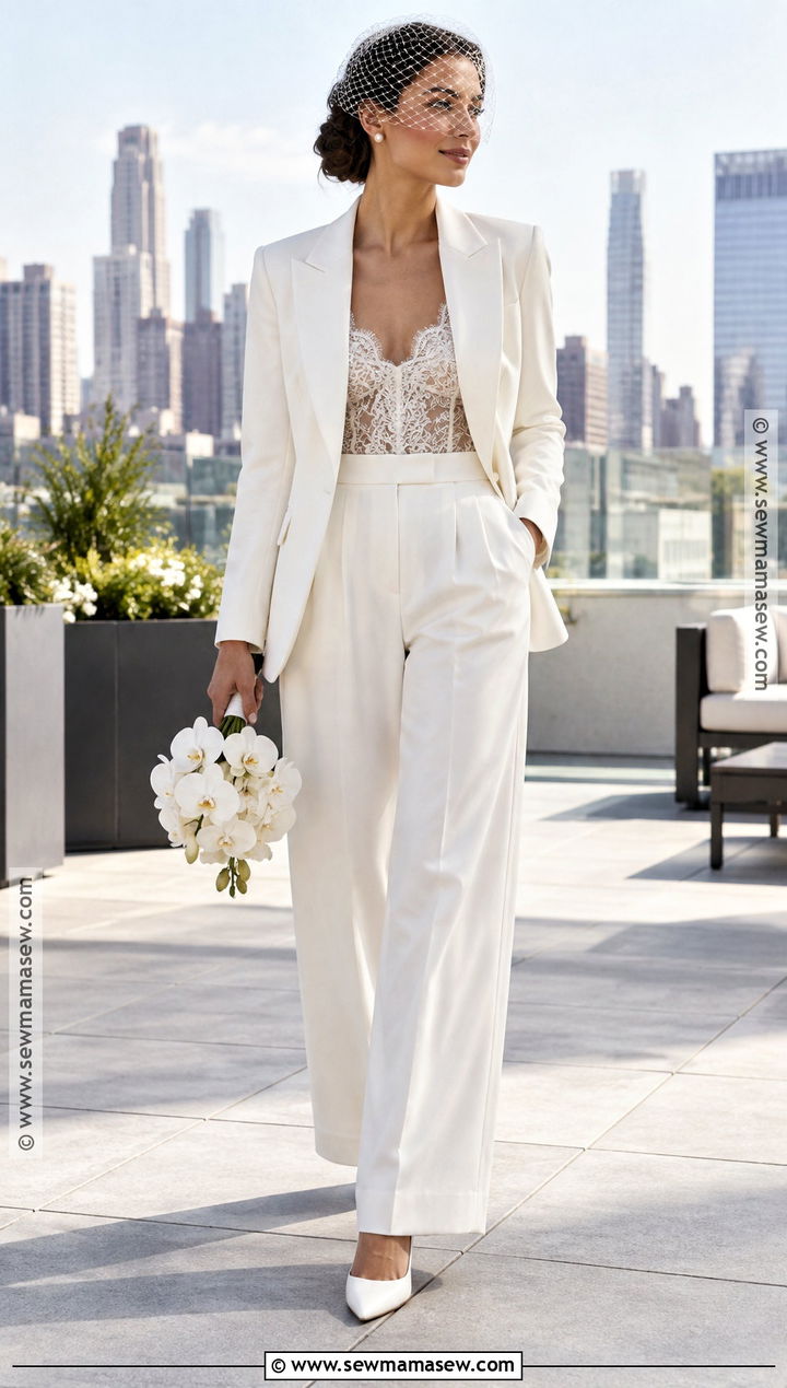 Bridal Suit With Lace Camisole - 15 september wedding dresses bride