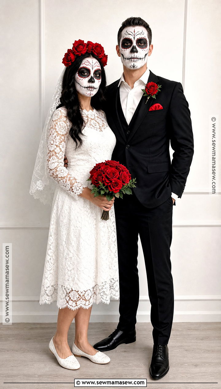 Bride And Groom Sugar Skull Costume - 35 sugar skull costume ideas
