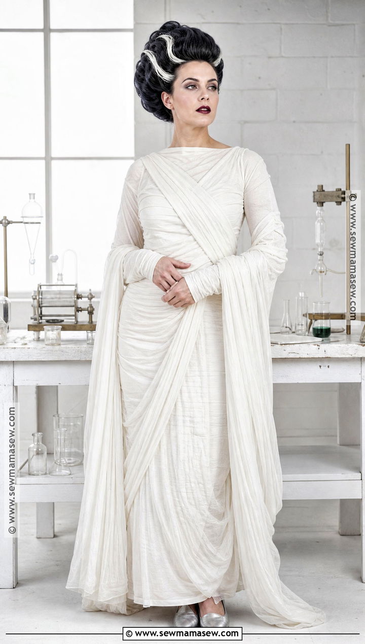 Bride Of Frankenstein Costume With Black Updo - 35 halloween costumes for black hair