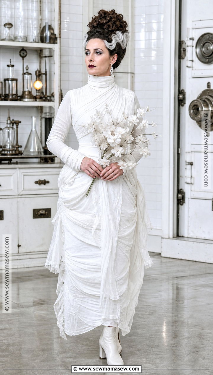 Bride Of Frankenstein Costume With Curly Updo - 35 curly hair halloween costume ideas