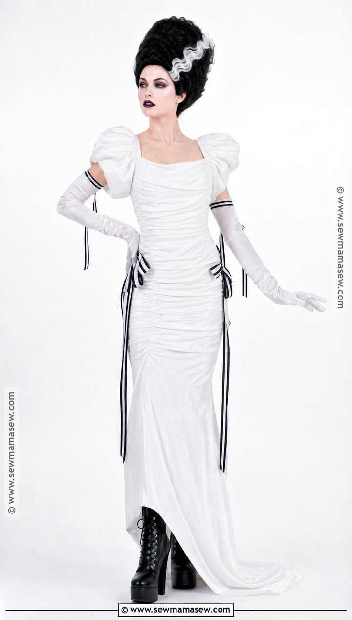 Bride Of Frankenstein Costume With White Dress - 30 White Dress Costume Ideas