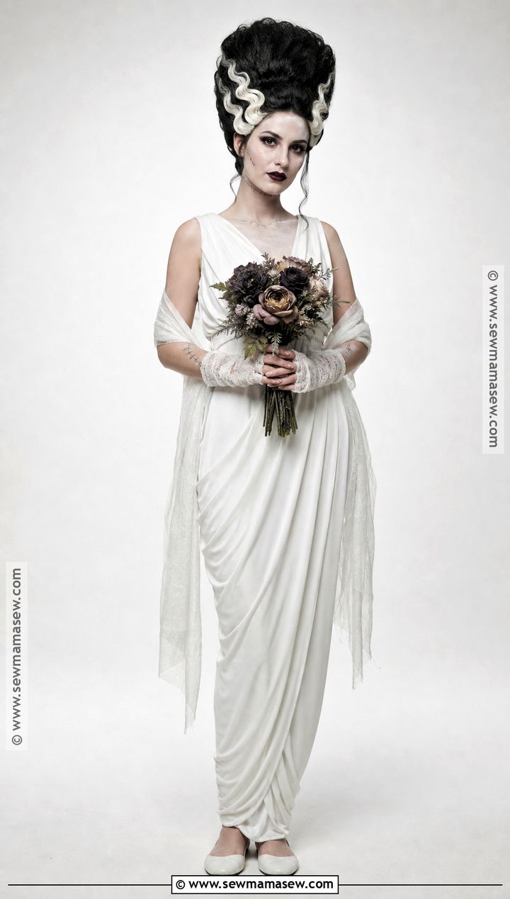 Bride Of Frankenstein Costume With White Gown - 30 horror costumes