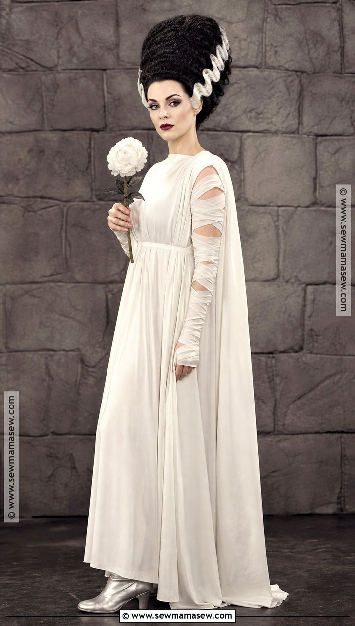 Bride Of Frankenstein Costume With White Gown - 30 Single Halloween Costumes for Women