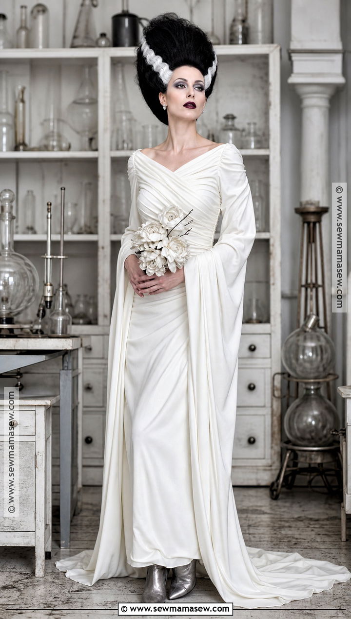 Bride Of Frankenstein Costume With White Gown - 35 costume ideas for women