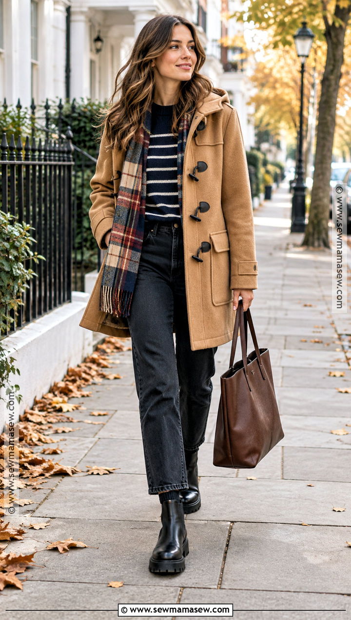 British Fall Duffle Coat And Chelsea Boots Outfit - 15 british fall style ideas