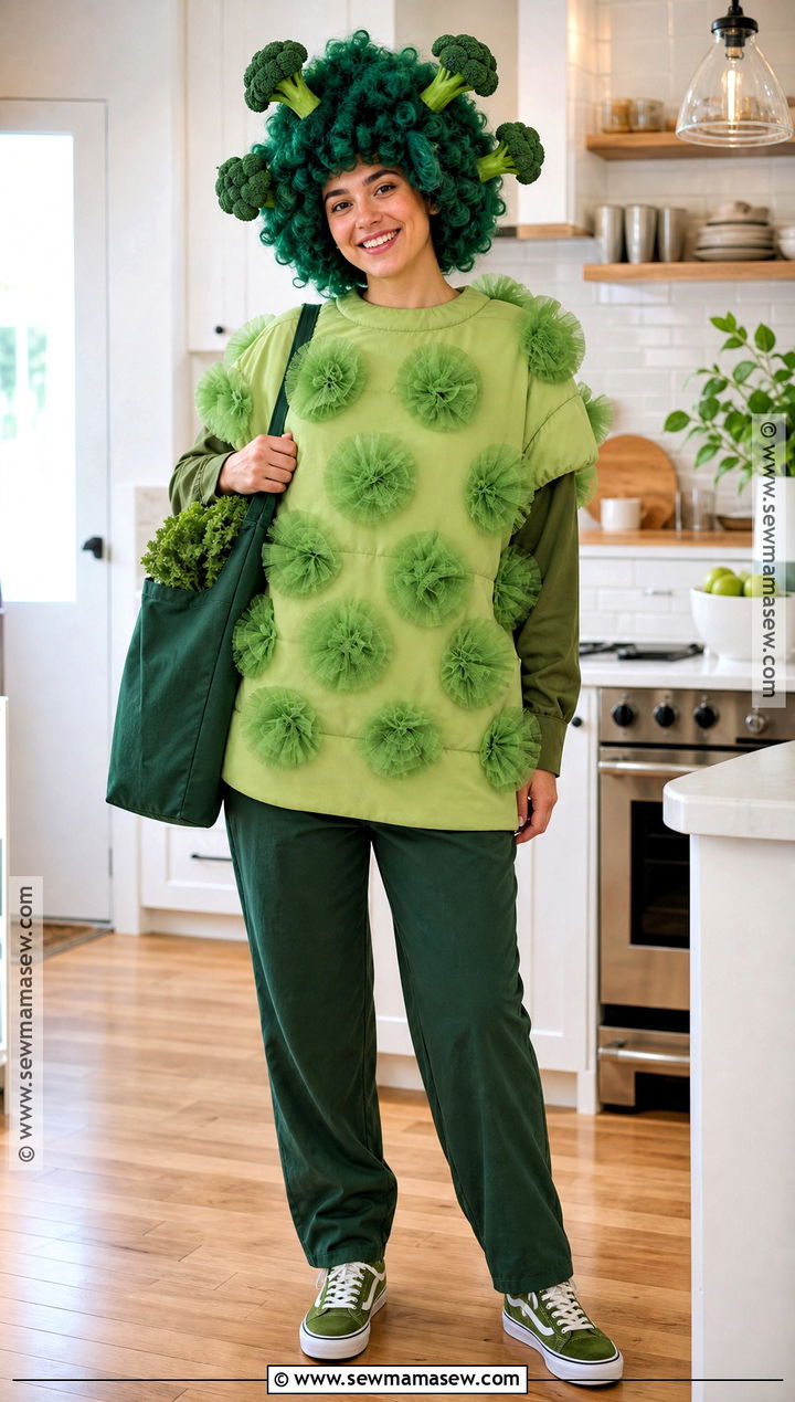 Broccoli Costume With Curly Green Hair - 30 green hair halloween costumes