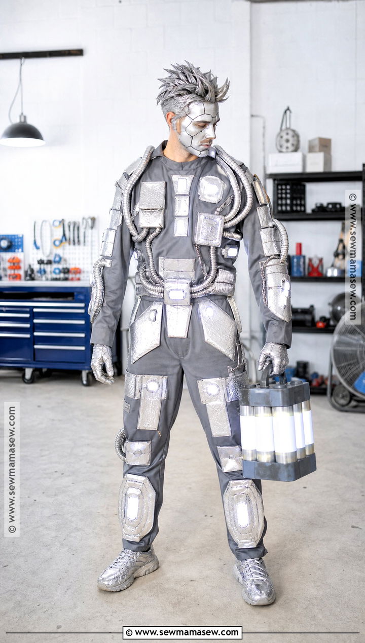 Broken Robot Costume With Flickering Lights - 50 scary halloween costume ideas
