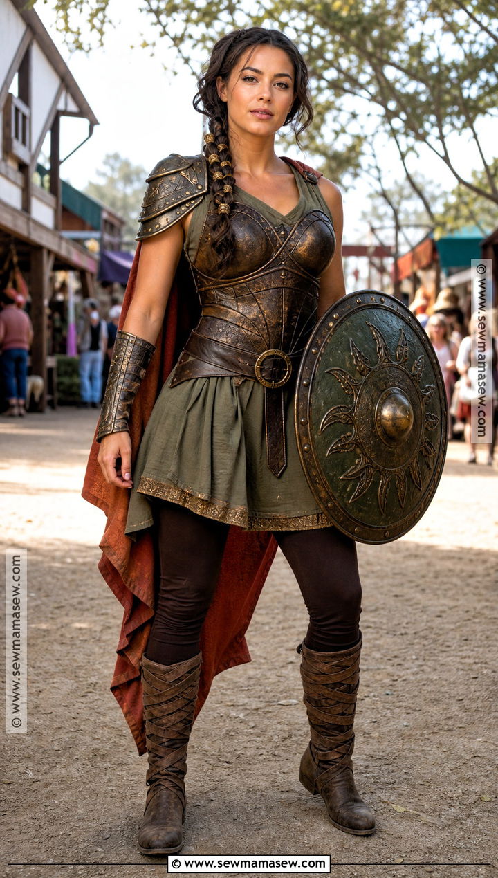 Bronze Armor Shield Maiden Costume - 30 viking warrior woman costumes