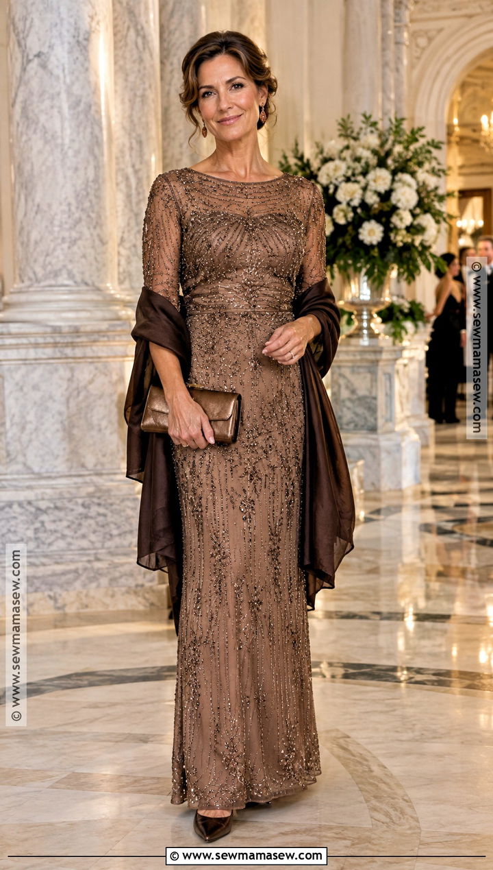 Bronze Beaded Mother of the Groom Dress - 15 mother of the groom dresses fall