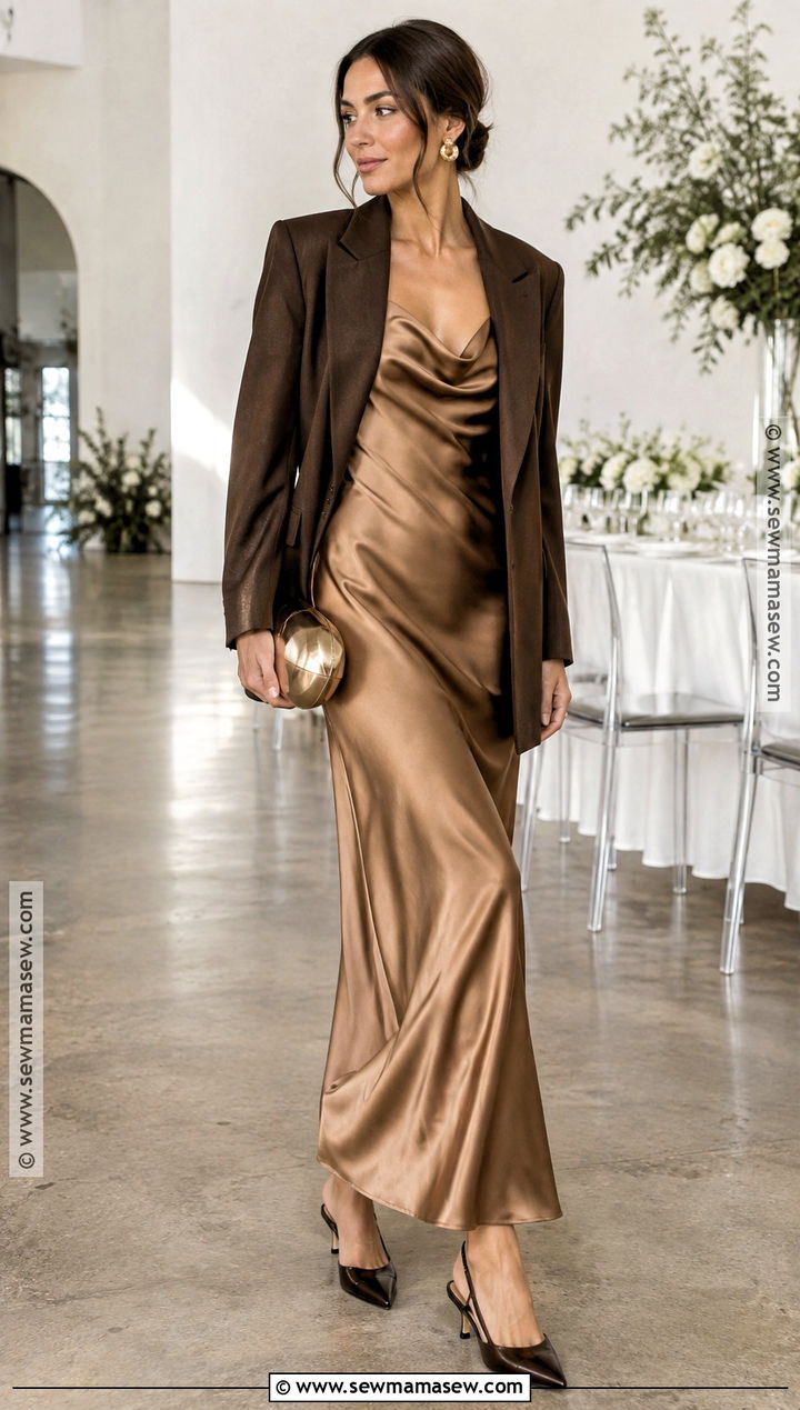 Bronze Satin Slip Wedding Guest Dress - 15 Guest Of Wedding Dress Fall Ideas