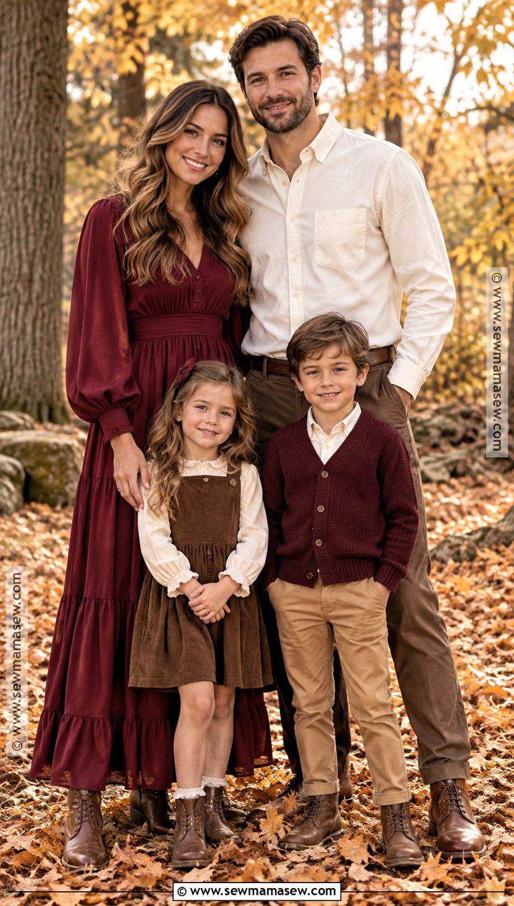 Brown And Burgundy Fall Family Photo Outfit - 15 fall family photo outfits color combos brown