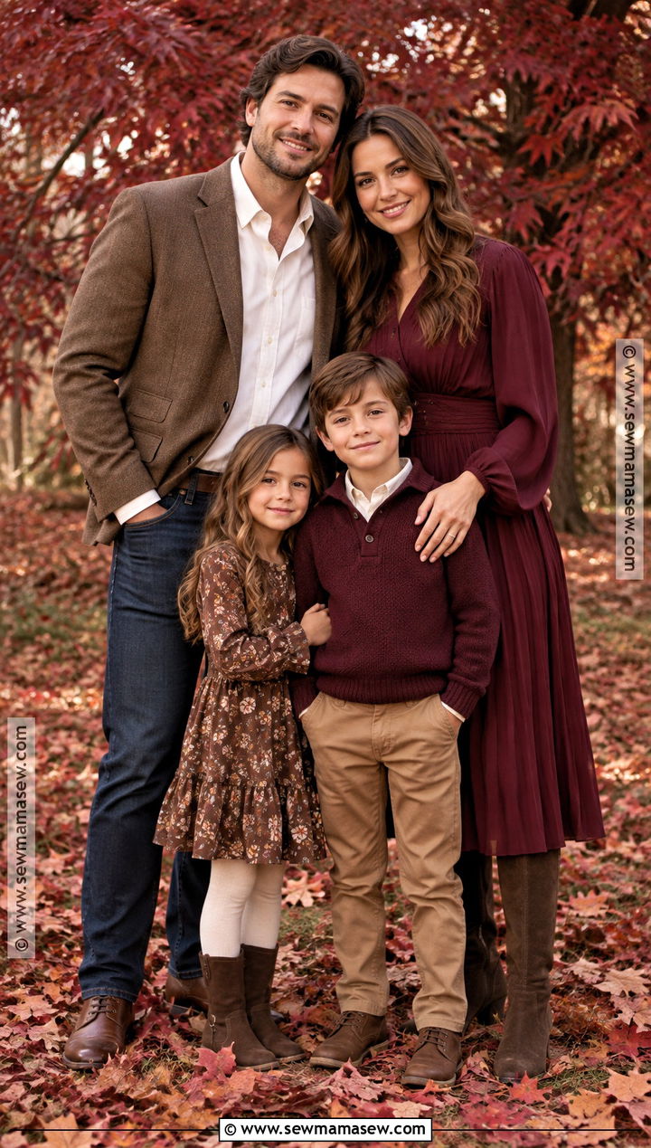 Brown And Burgundy Fall Family Picture Outfits - 15 fall family pictures outfits brown