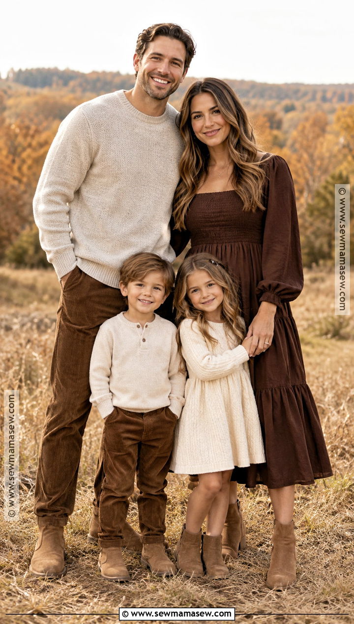 Brown And Cream Fall Family Photo Outfit - 15 fall family photo outfits color combos brown