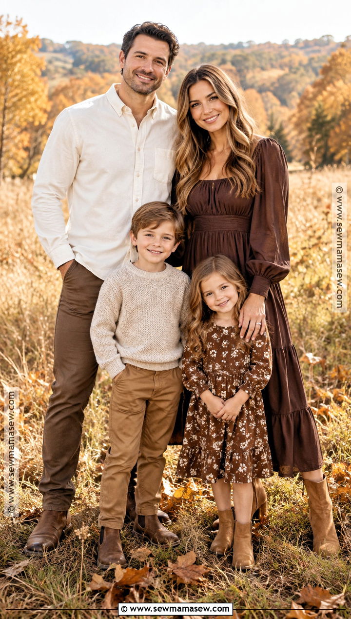 Brown And Cream Fall Family Picture Outfits - 15 fall family pictures outfits brown