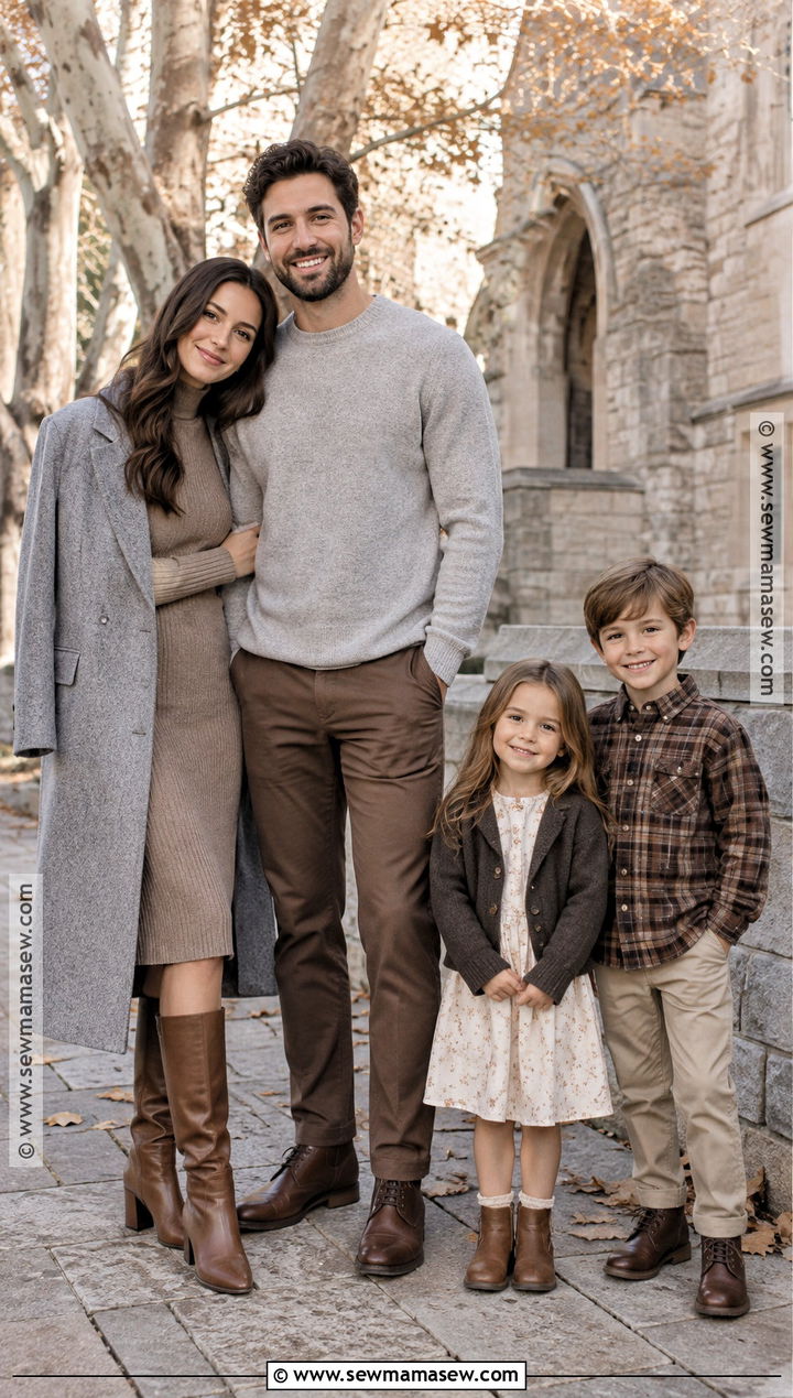 Brown And Gray Fall Family Photo Outfit - 15 fall family photo outfits color combos brown