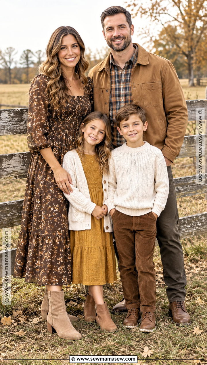 Brown And Mustard Fall Family Photo Outfit - 15 fall family photo outfits color combos brown