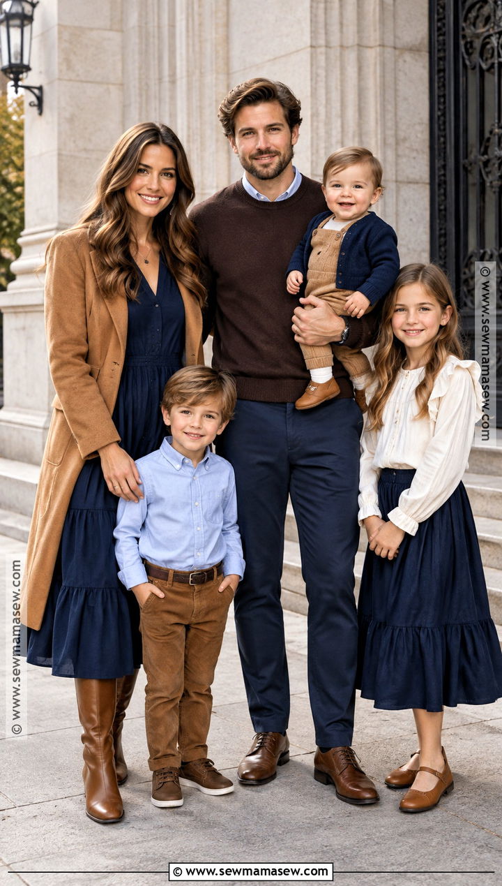 Brown And Navy Family Outfits - 15 fall family photos brown outfits