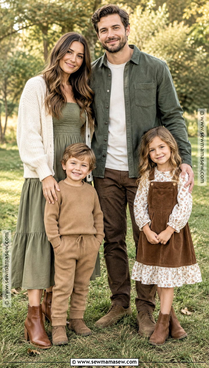 Brown And Sage Green Fall Family Photo Outfit - 15 fall family photo outfits color combos brown