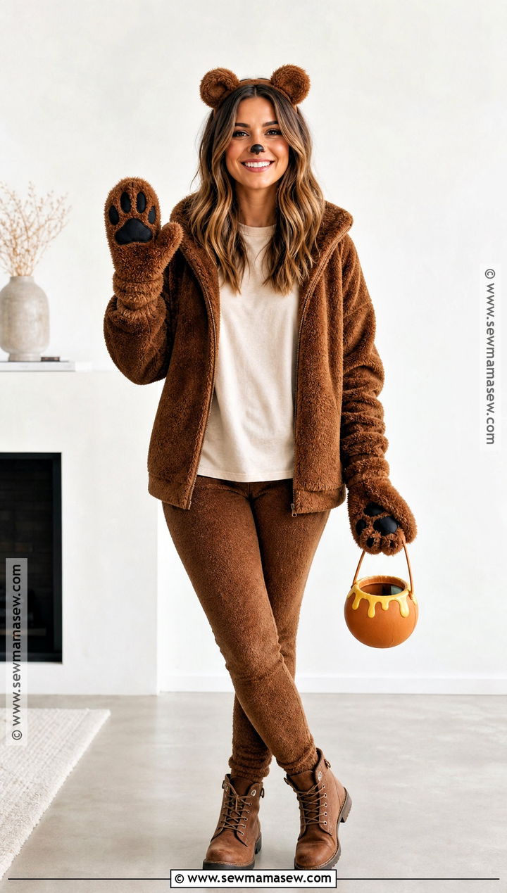 Brown Bear Costume With Fuzzy Ears - 35 brown halloween costumes