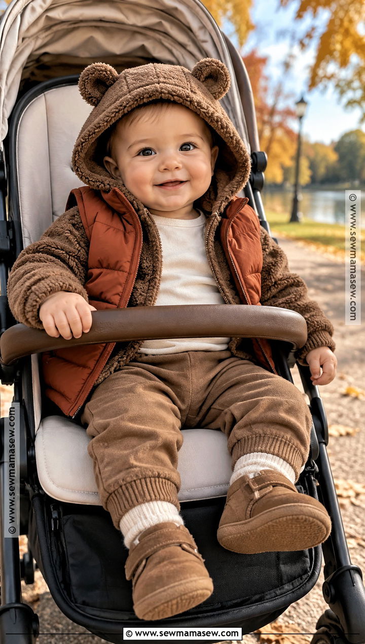 Brown Bear Hooded Baby Outfit - 15 autumn themed baby clothes
