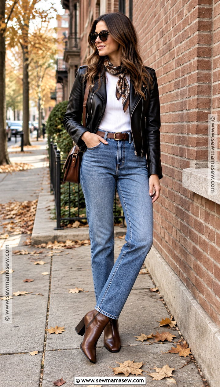 Brown Boots With Leather Jacket And Jeans - 20 brown boots fall outfit