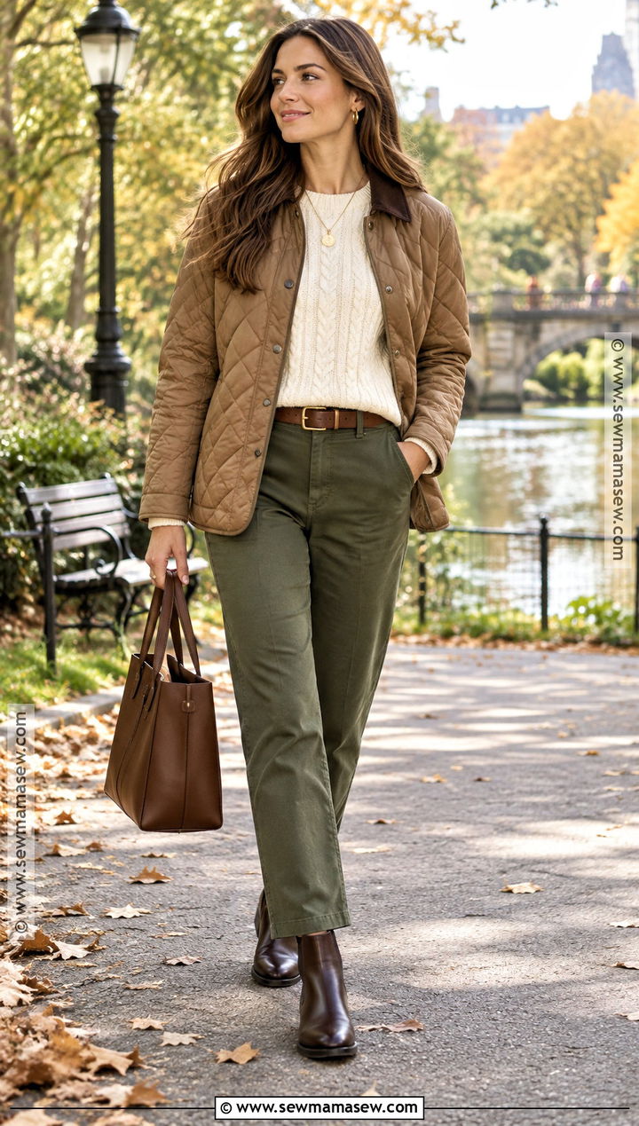 Brown Boots With Olive Green Outfit - 20 Brown Boots Autumn Outfit