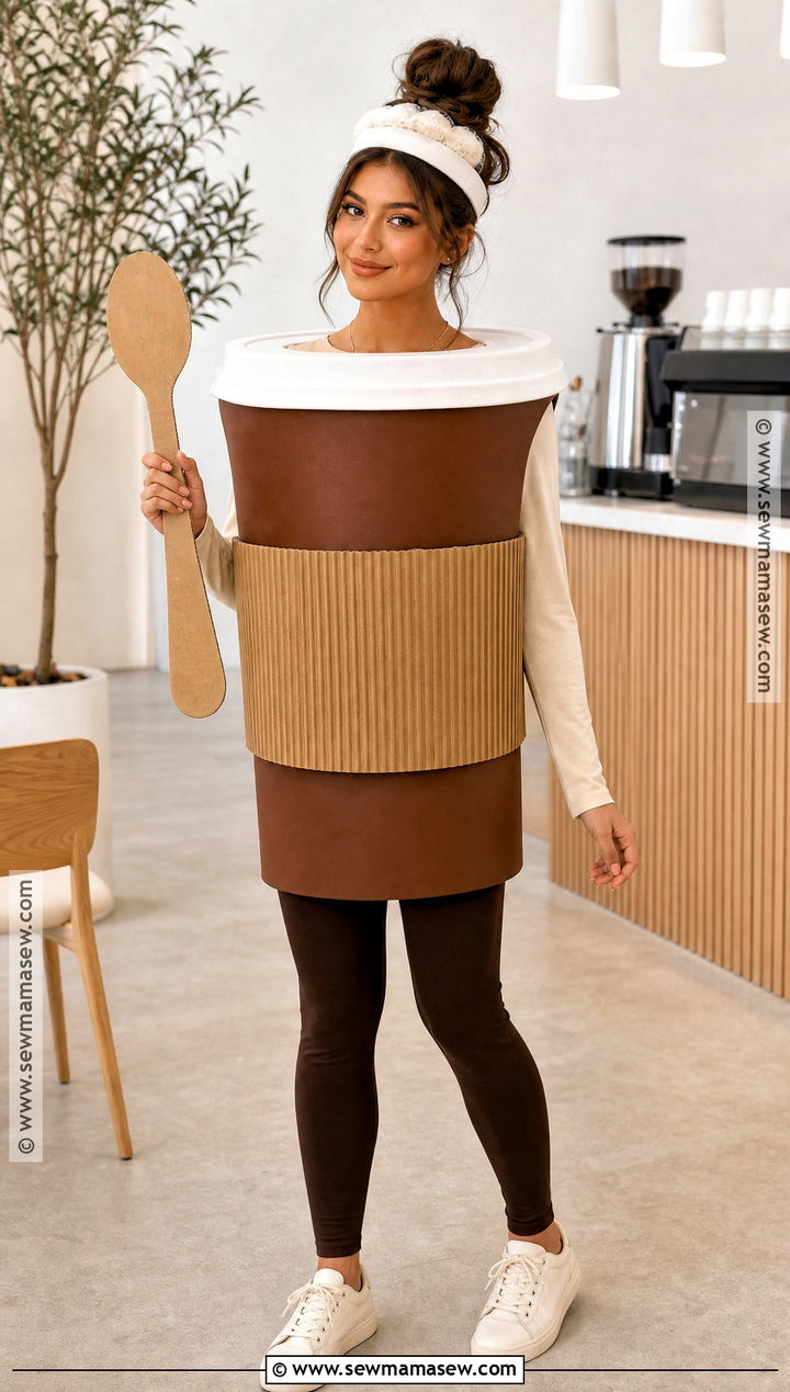 Brown Coffee Cup Costume With Foam Headband - 35 brown halloween costumes