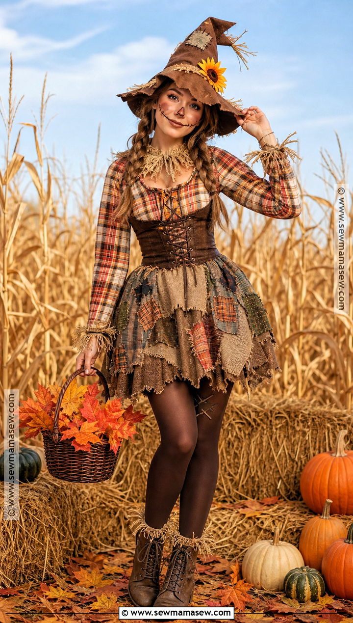 Brown Corset Scarecrow Costume - 30 Brown Corset Halloween Costume Ideas