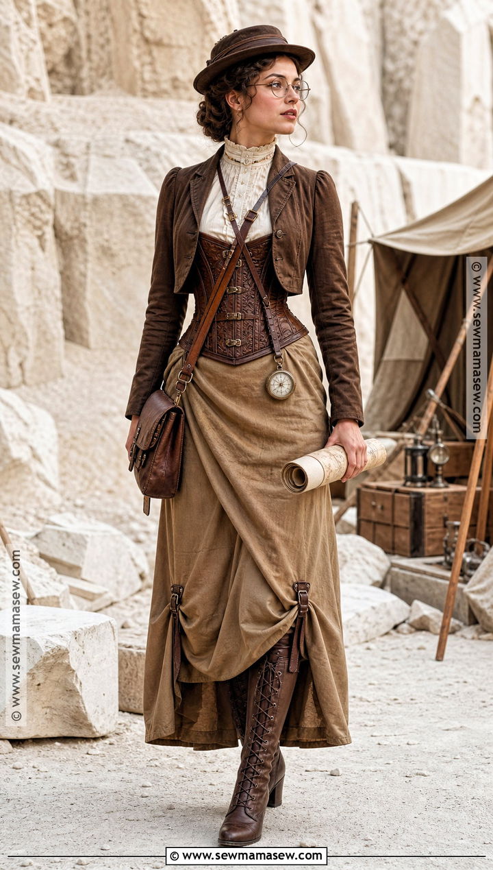 Brown Corset Victorian Explorer Costume - 30 Brown Corset Halloween Costume Ideas