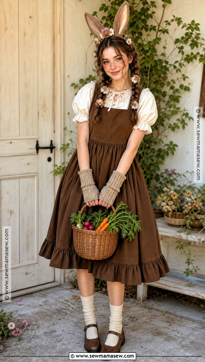 Brown Cottagecore Bunny Costume - 45 bunny halloween costume ideas