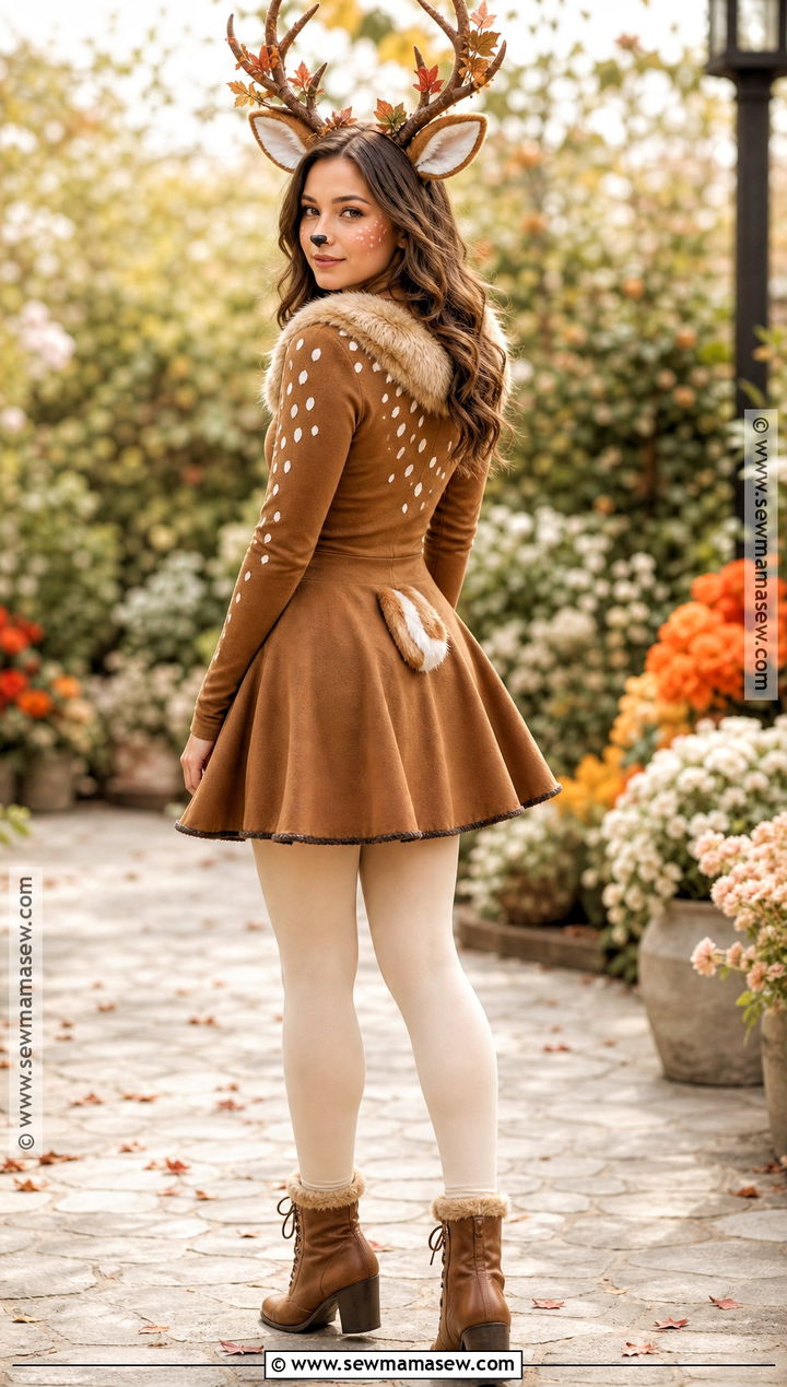 Brown Dress Deer Costume - 30 Cute Deer Costume Ideas