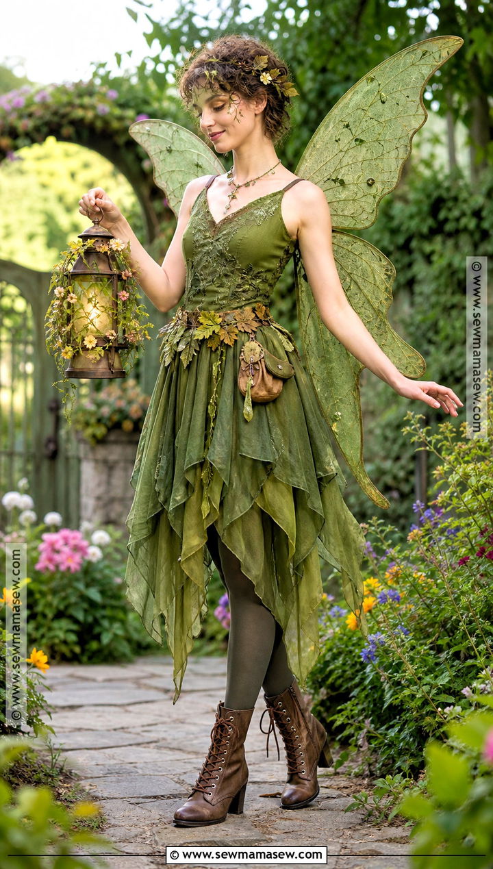 Brown Fairy Costume With Leaf Wings - 30 short brown hair costume ideas