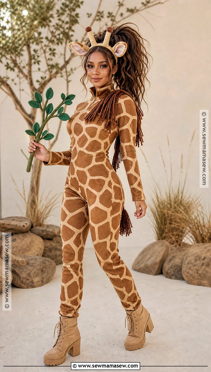 Brown Giraffe Costume With Spotted Jumpsuit - 35 brown halloween costumes