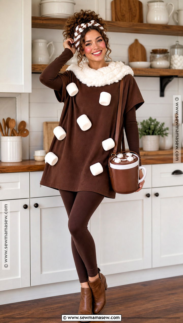 Brown Hot Cocoa Costume With Marshmallows - 35 brown halloween costumes