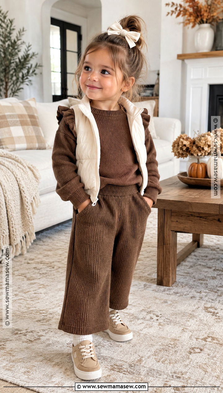Brown Knit Set Toddler Girl Thanksgiving Outfit - 15 Thanksgiving Toddler Girl Outfit Ideas