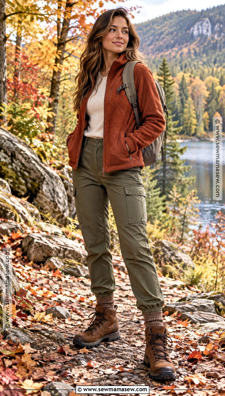 Brown Leather Autumn Hiking Boots With Cargo Pants - 15 Autumn Hiking Boots