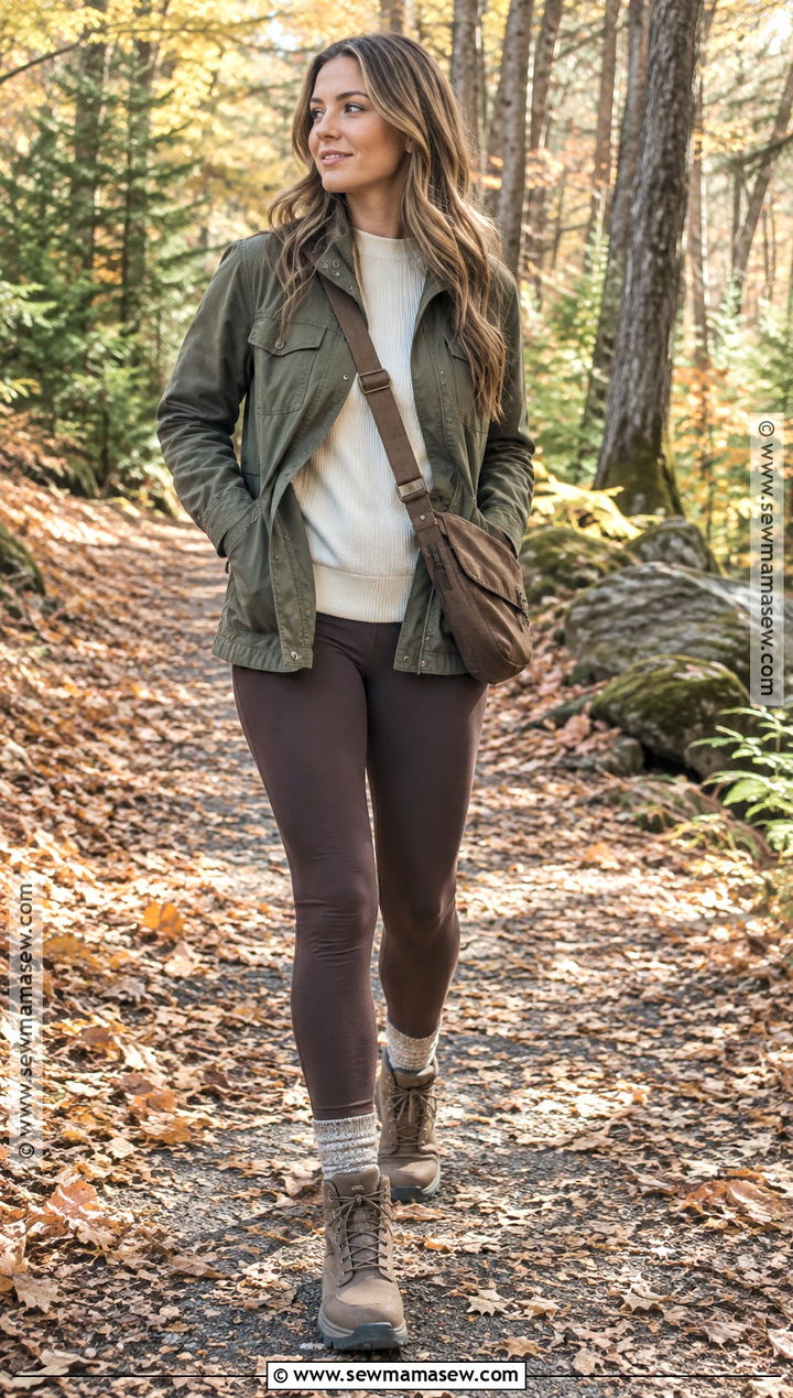 Brown Leggings With Utility Jacket - 25 brown leggings outfit fall