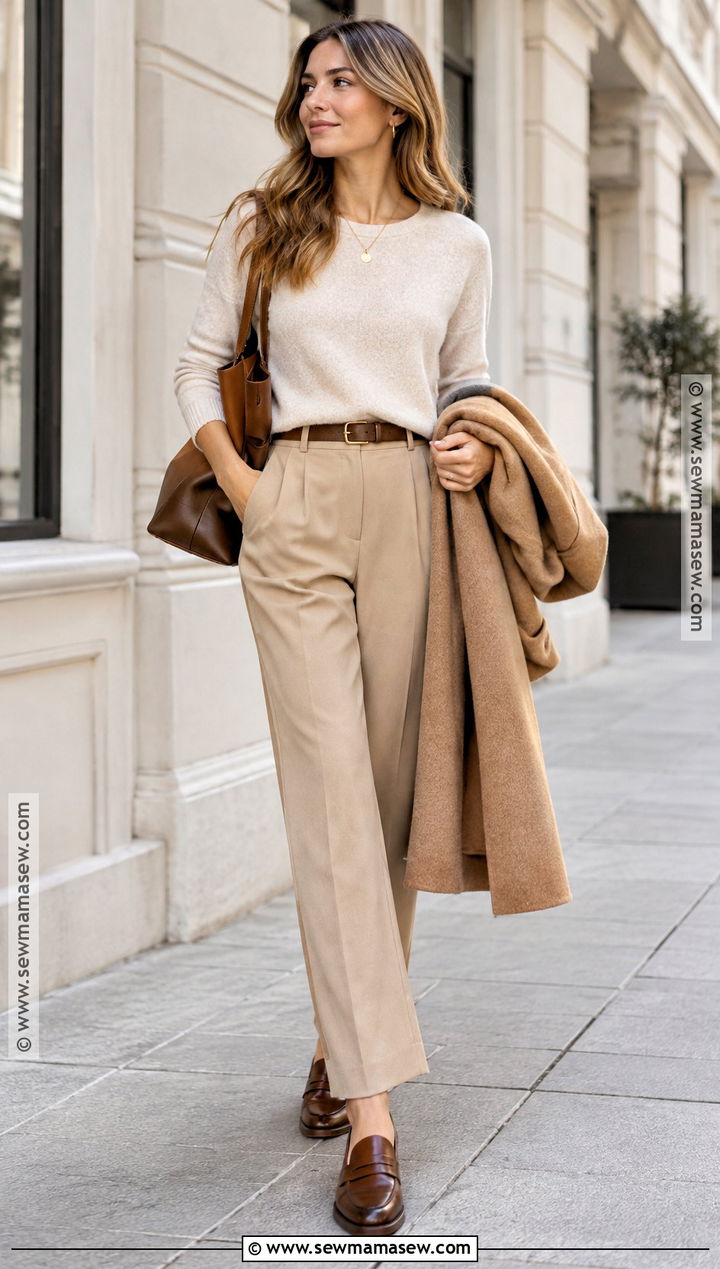 Brown Loafers With Pleated Trousers And Sweater - 15 fall 2026 loafers ideas