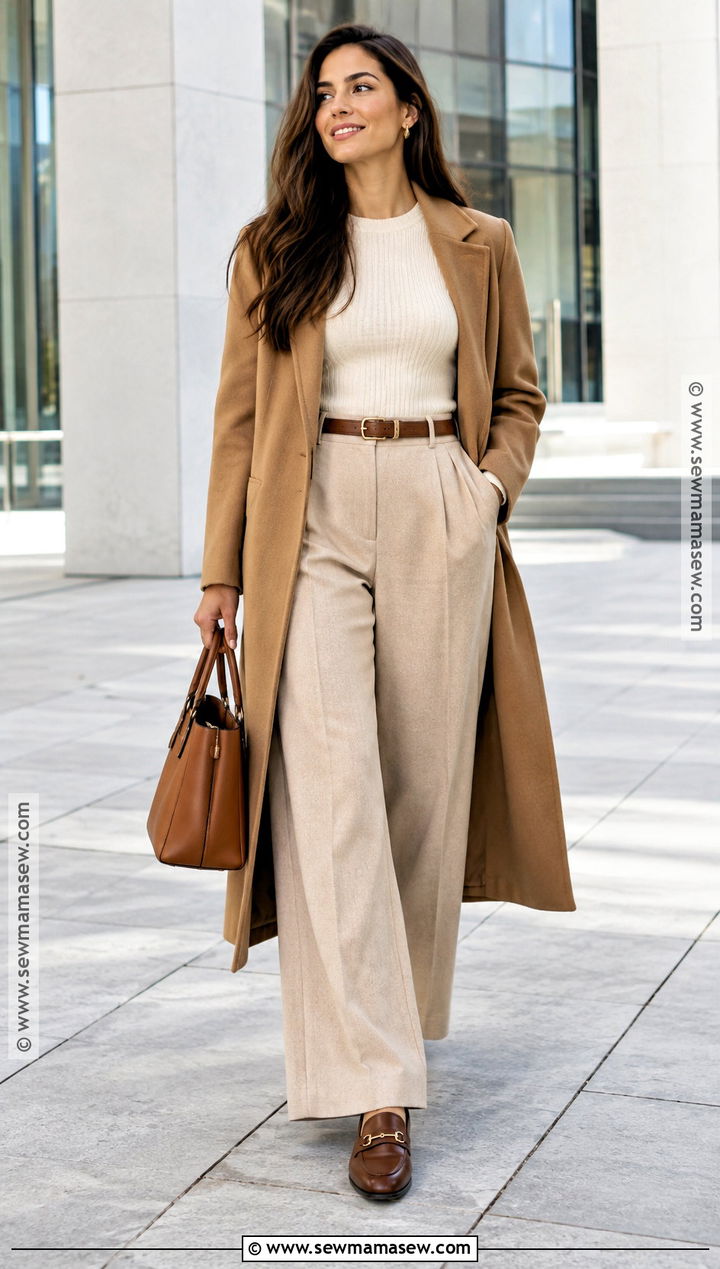 Brown Loafers With Wide Leg Trousers - 15 Fall Loafers Outfit Ideas 2026