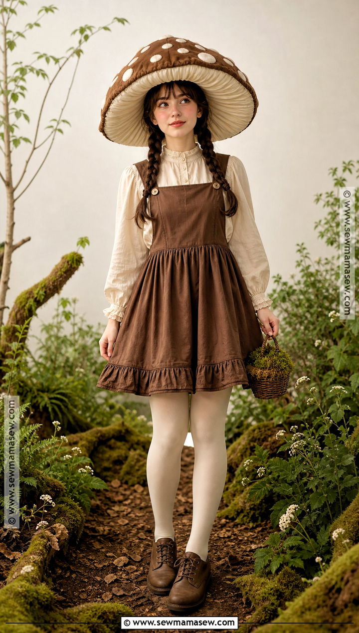 Brown Mushroom Costume With Spotted Hat - 35 brown halloween costumes