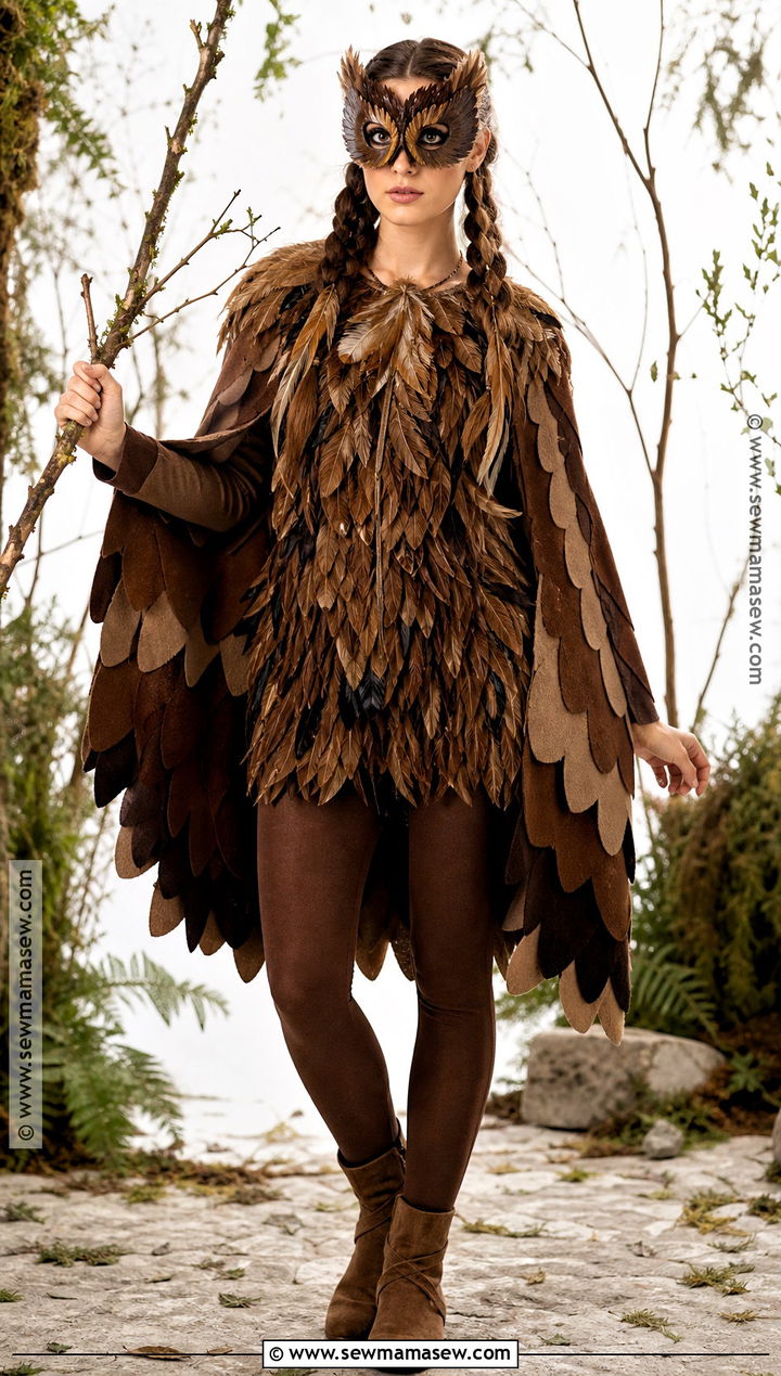 Brown Owl Costume With Feathered Wings - 35 brown halloween costumes