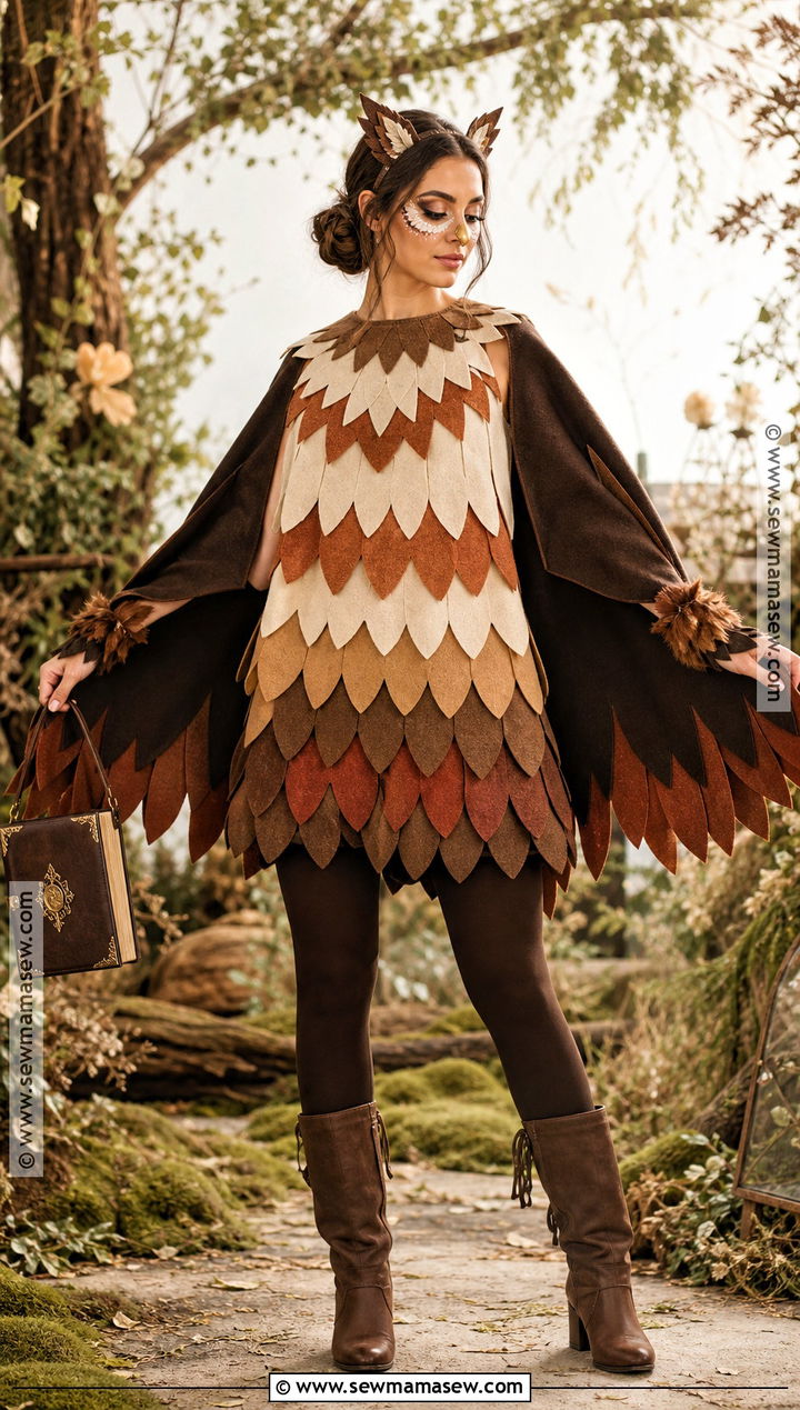 Brown Owl Costume With Layered Wings - 35 Animal Costumes for Women