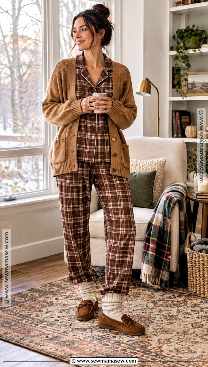 Brown Plaid Autumn Pyjamas - 20 Autumn Pyjamas Ideas