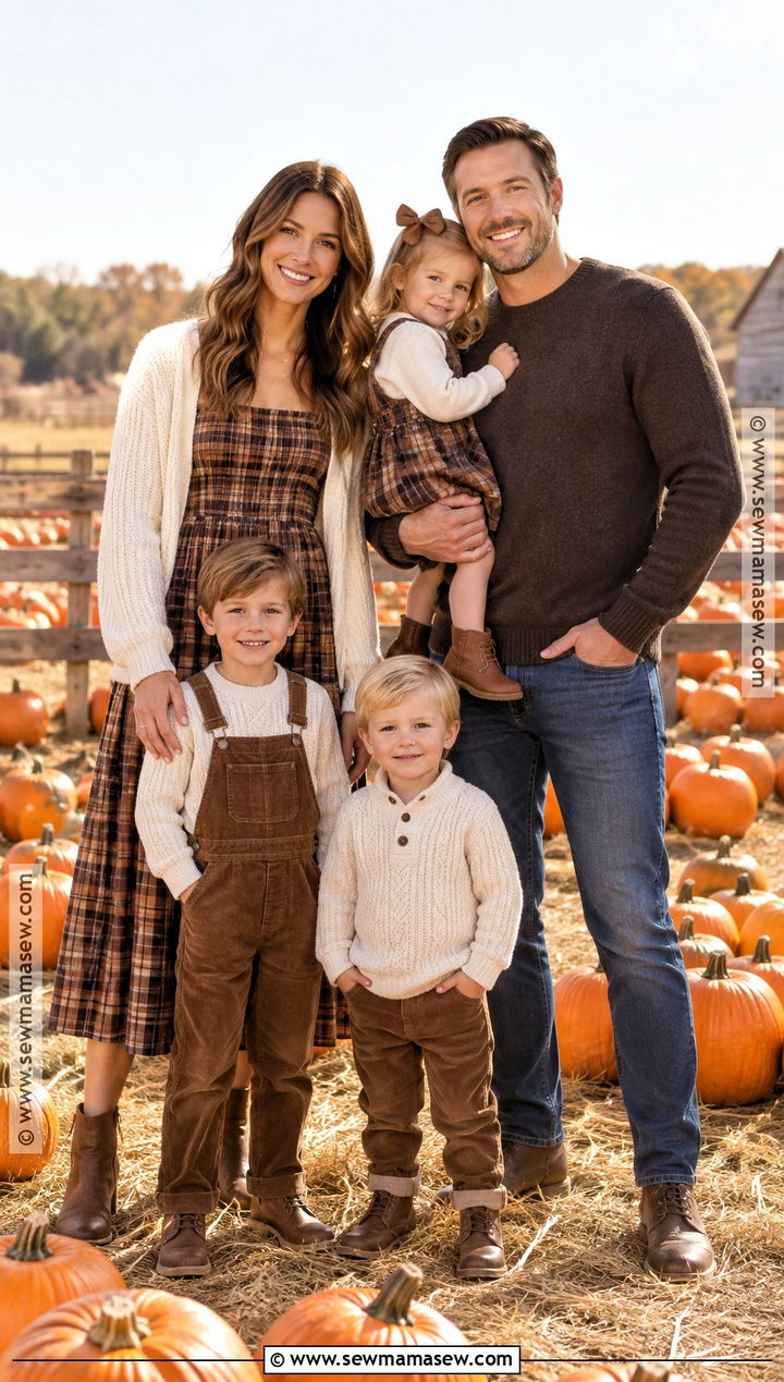 Brown Plaid Family Pumpkin Patch Outfit - 20 pumpkin patch outfit ideas for family