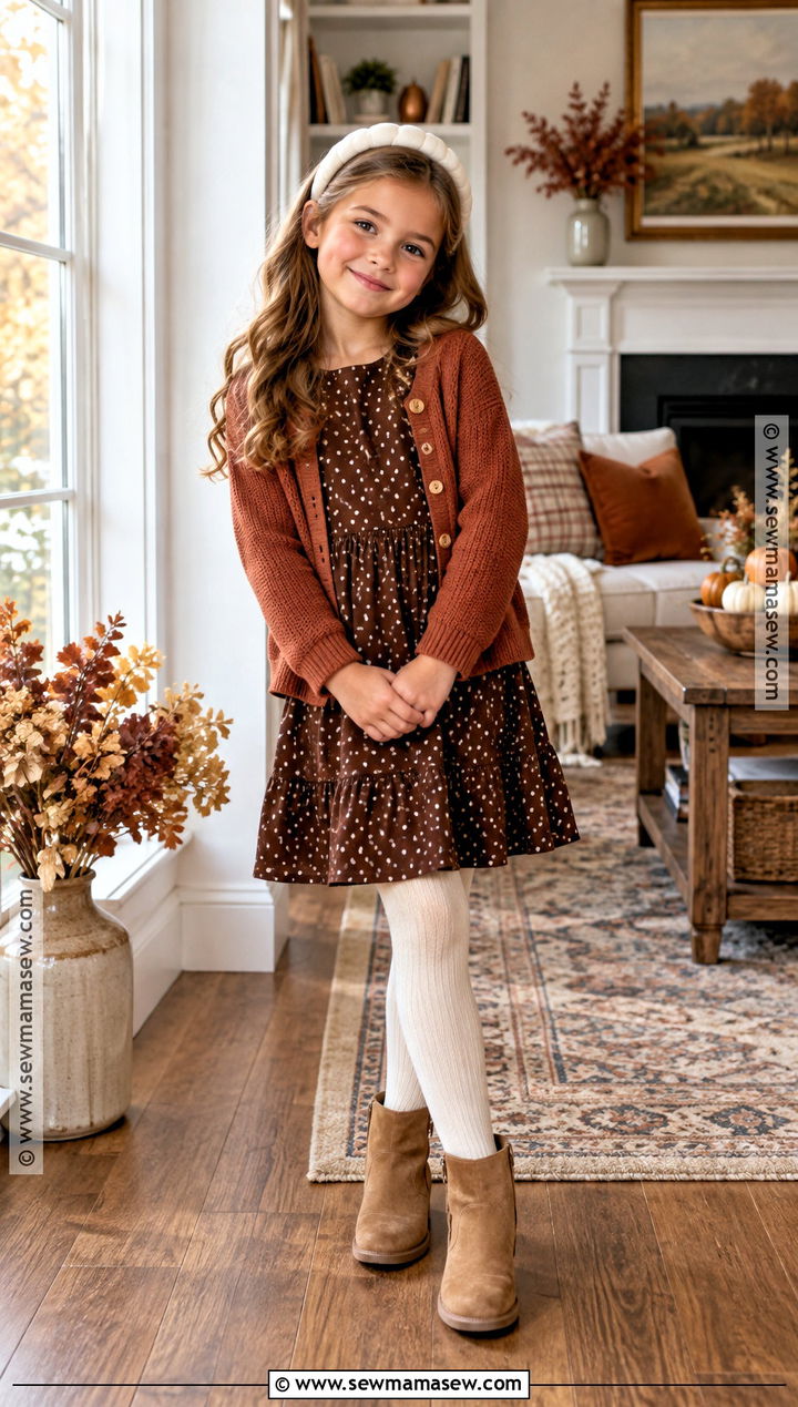 Brown Polka Dot Girls Thanksgiving Dress - 15 Girls Thanksgiving Dress Ideas
