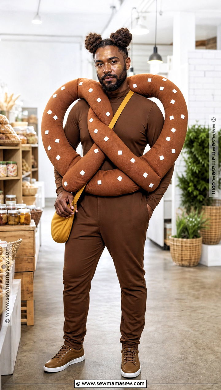 Brown Pretzel Costume With Salt Details - 35 brown halloween costumes