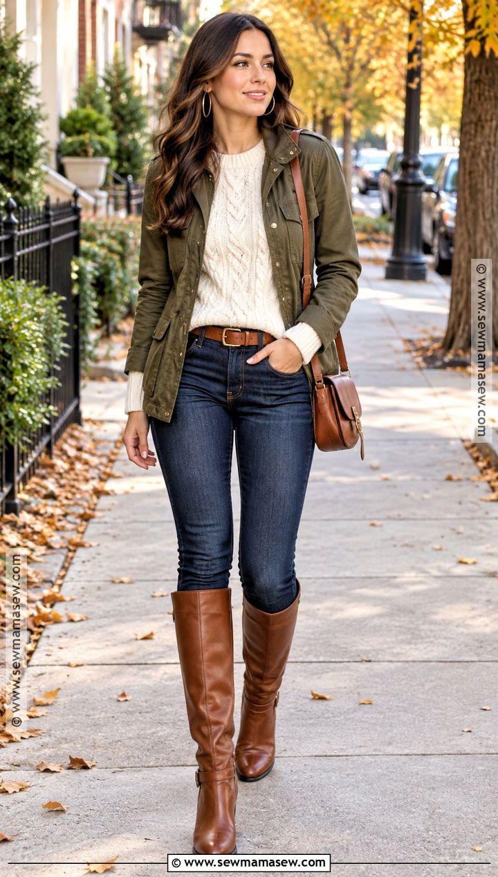 Brown Rider Boots With Skinny Jeans - 15 Rider Boots Outfit Fall