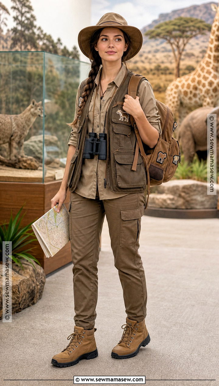 Brown Safari Explorer Costume With Utility Vest - 35 brown halloween costumes