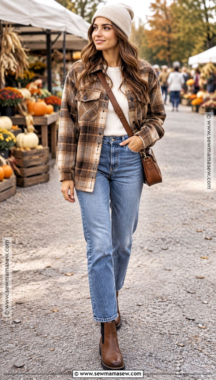 Brown Shacket With Jeans And Chelsea Boots - 20 fall brown outfits