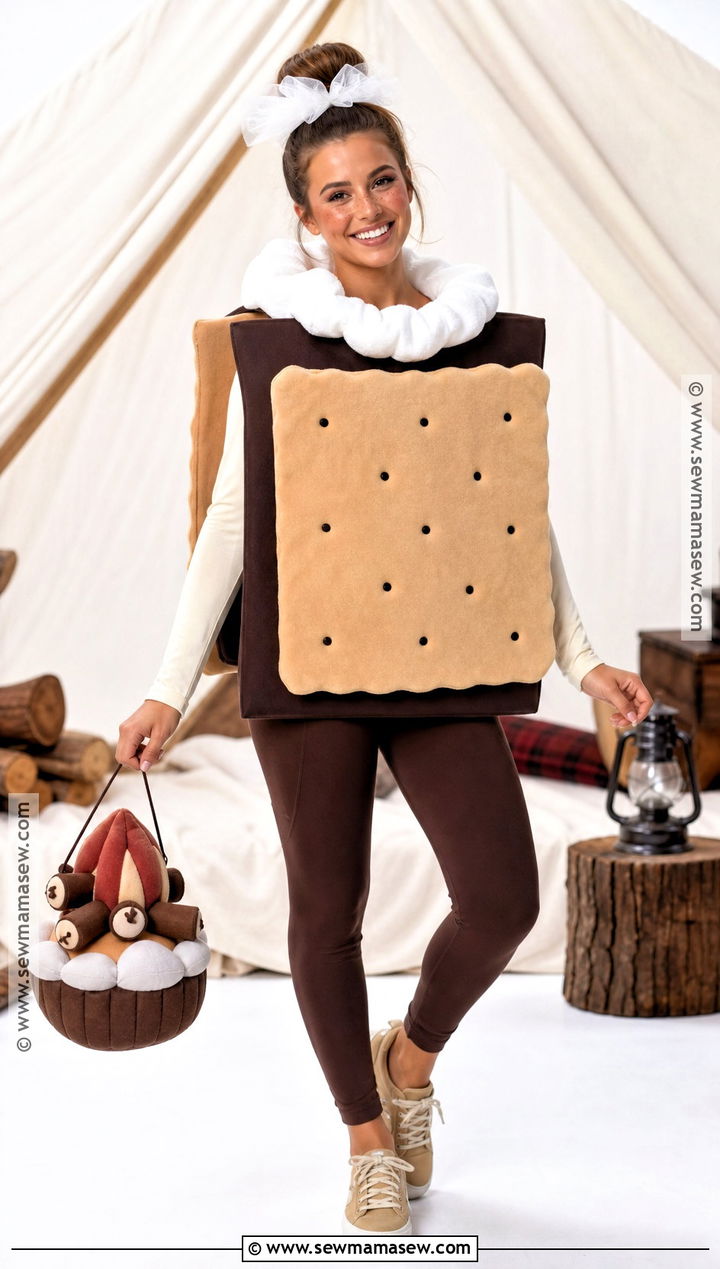 Brown Smore Costume With Marshmallow Layers - 35 brown halloween costumes